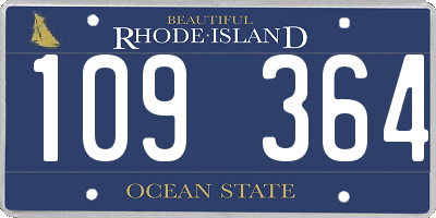 RI license plate 109364
