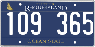 RI license plate 109365