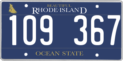 RI license plate 109367