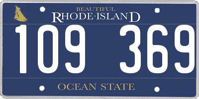 RI license plate 109369