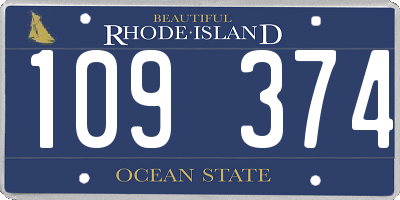 RI license plate 109374