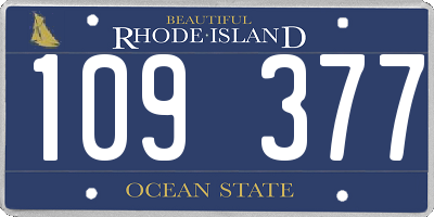 RI license plate 109377