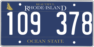 RI license plate 109378