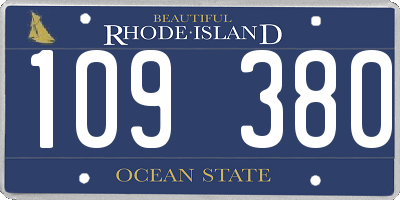 RI license plate 109380