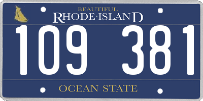 RI license plate 109381