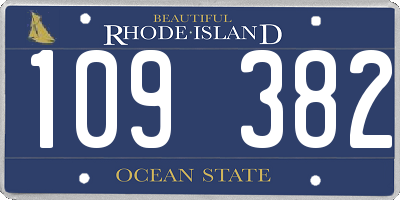 RI license plate 109382