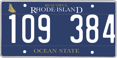 RI license plate 109384
