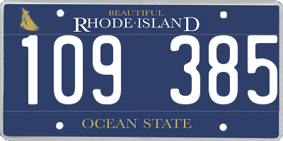 RI license plate 109385