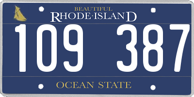RI license plate 109387