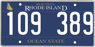 RI license plate 109389