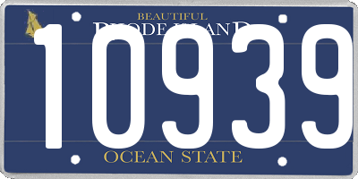 RI license plate 10939