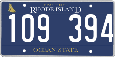 RI license plate 109394