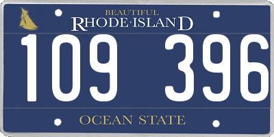 RI license plate 109396