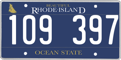RI license plate 109397