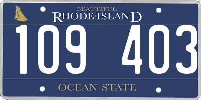 RI license plate 109403