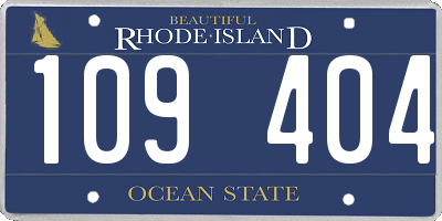 RI license plate 109404