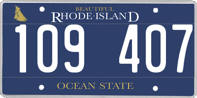 RI license plate 109407