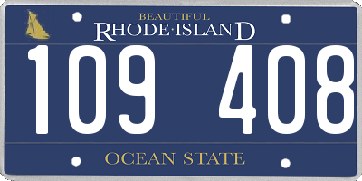 RI license plate 109408