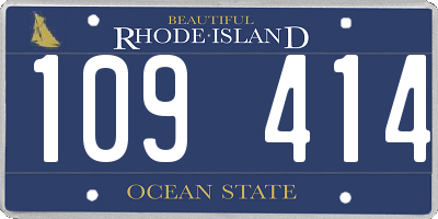 RI license plate 109414