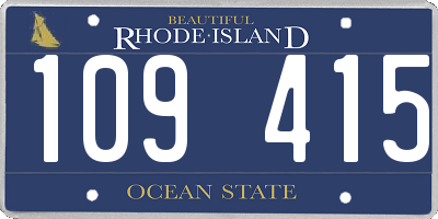 RI license plate 109415
