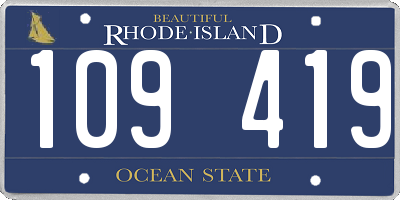 RI license plate 109419