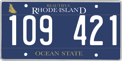RI license plate 109421