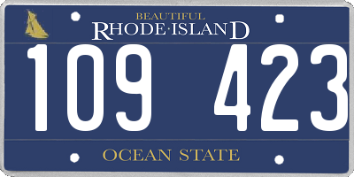 RI license plate 109423