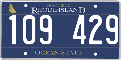 RI license plate 109429