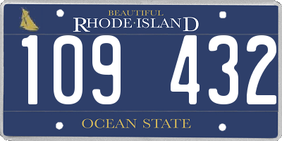 RI license plate 109432