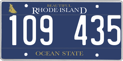 RI license plate 109435