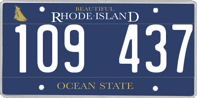 RI license plate 109437