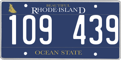 RI license plate 109439