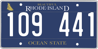 RI license plate 109441