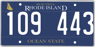 RI license plate 109443