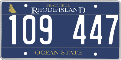 RI license plate 109447