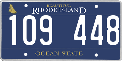 RI license plate 109448