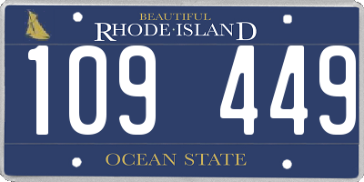 RI license plate 109449