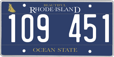 RI license plate 109451