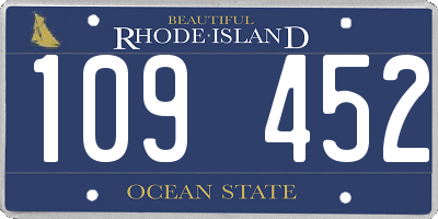 RI license plate 109452