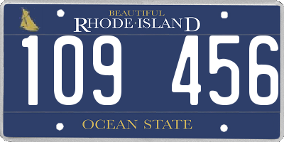 RI license plate 109456