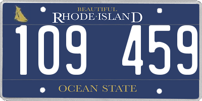 RI license plate 109459