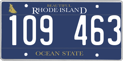 RI license plate 109463