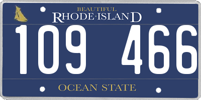 RI license plate 109466