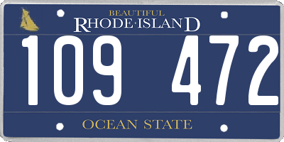 RI license plate 109472