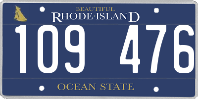 RI license plate 109476
