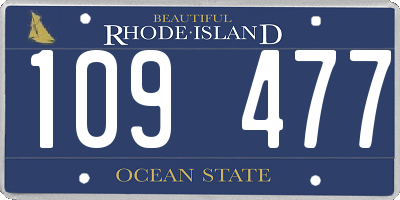 RI license plate 109477