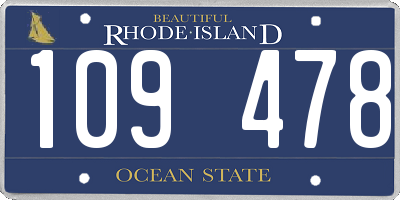 RI license plate 109478