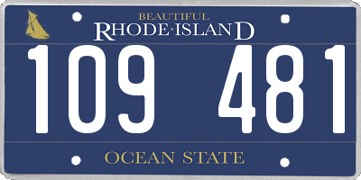 RI license plate 109481
