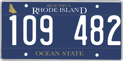 RI license plate 109482
