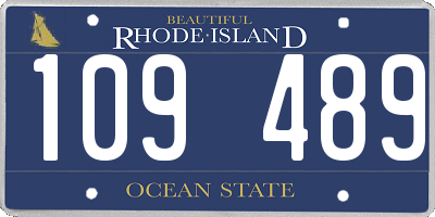 RI license plate 109489